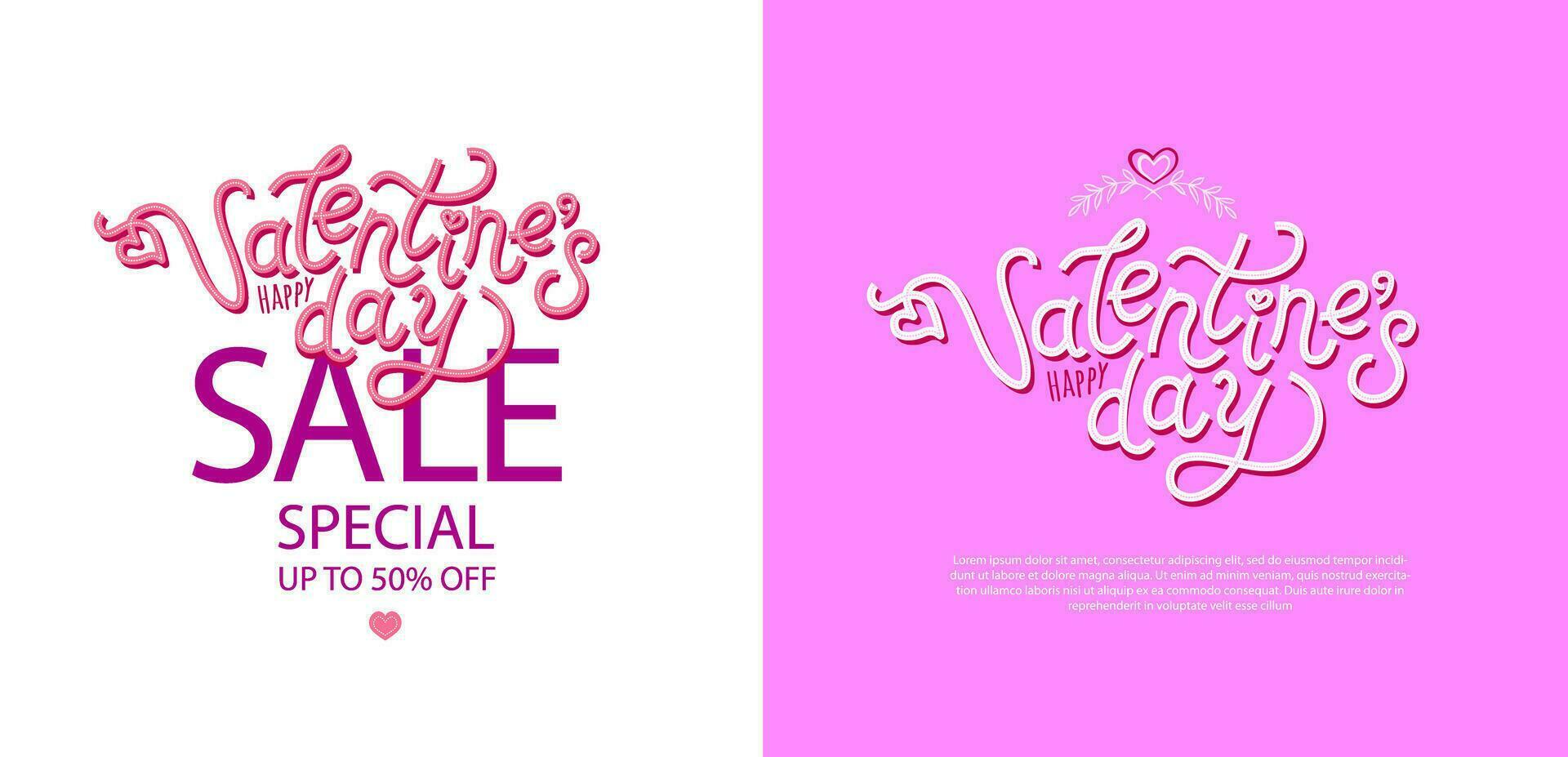 Lettering in retro style - Happy Valentine's Day. Valentine's Day Sale vector