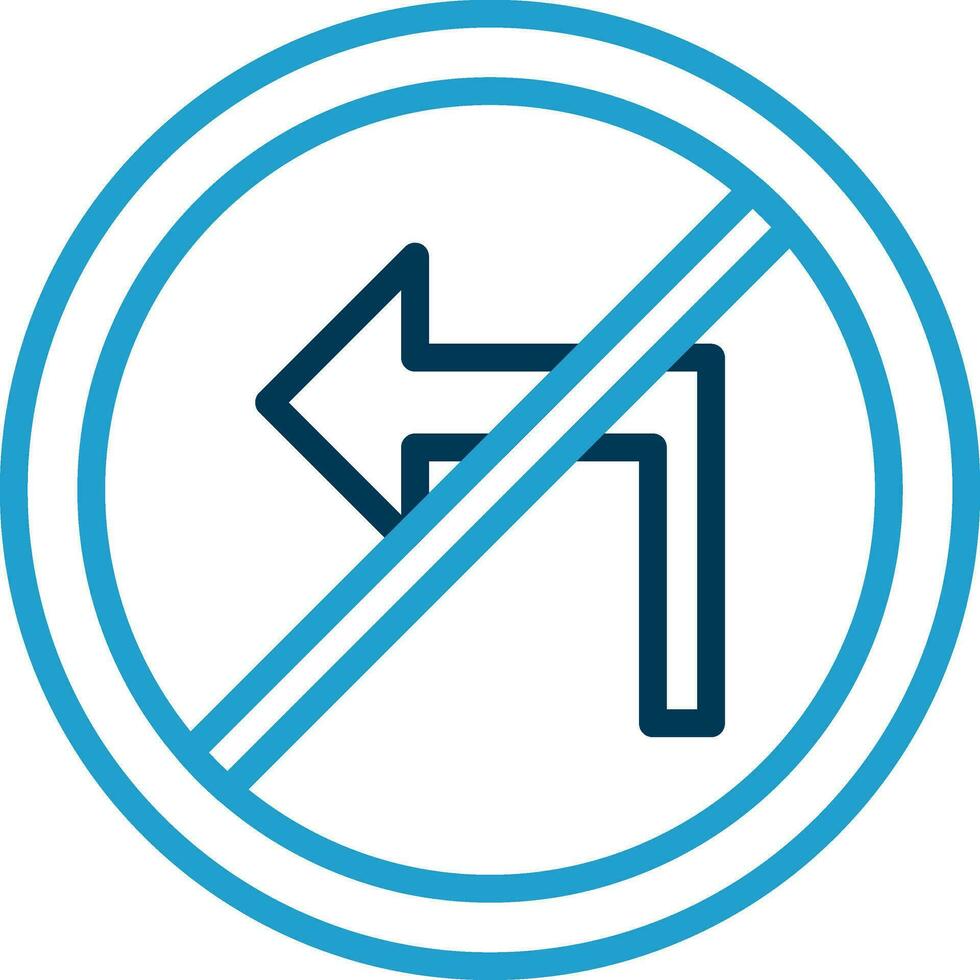 No Turn Left Vector Icon Design