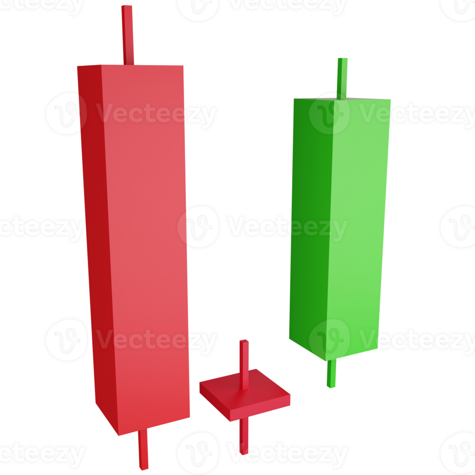 Morning star candlestick pattern clipart flat design icon isolated on transparent background, 3D render investment and trading concept png