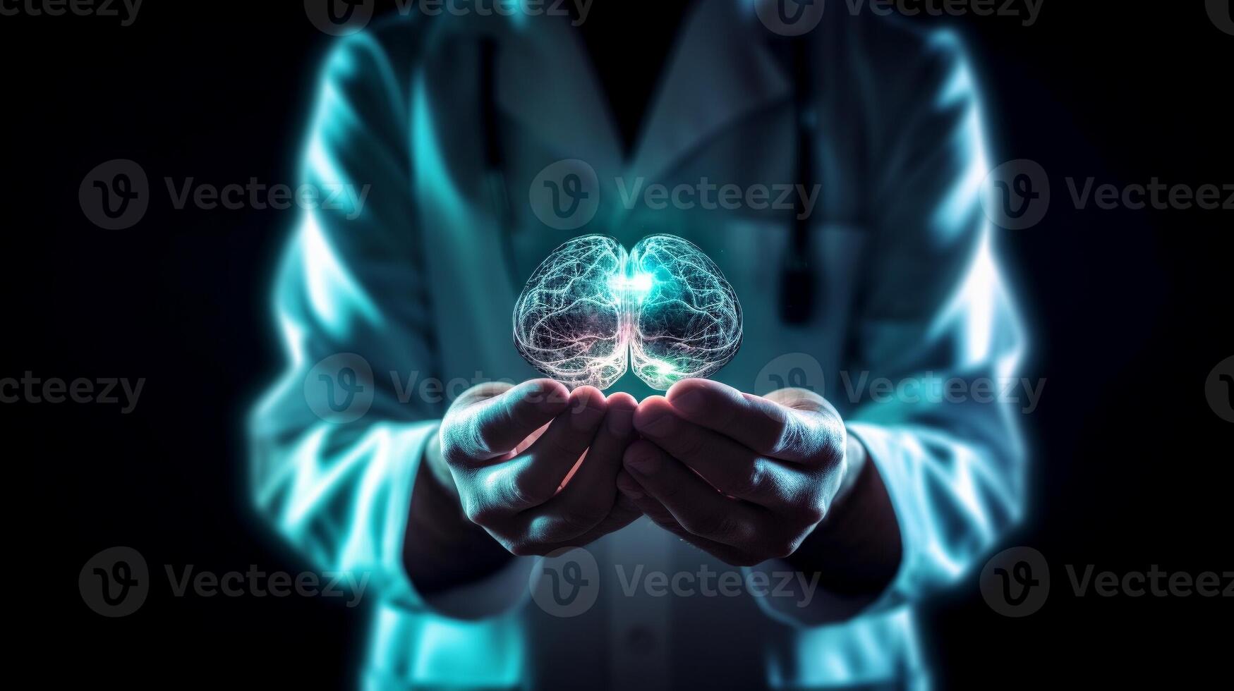 Doctor holding circle plexus futuristic holographic. . photo