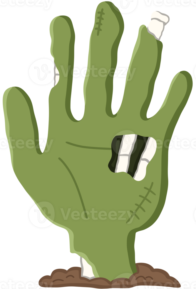 Zombie hands pop up from the soil png