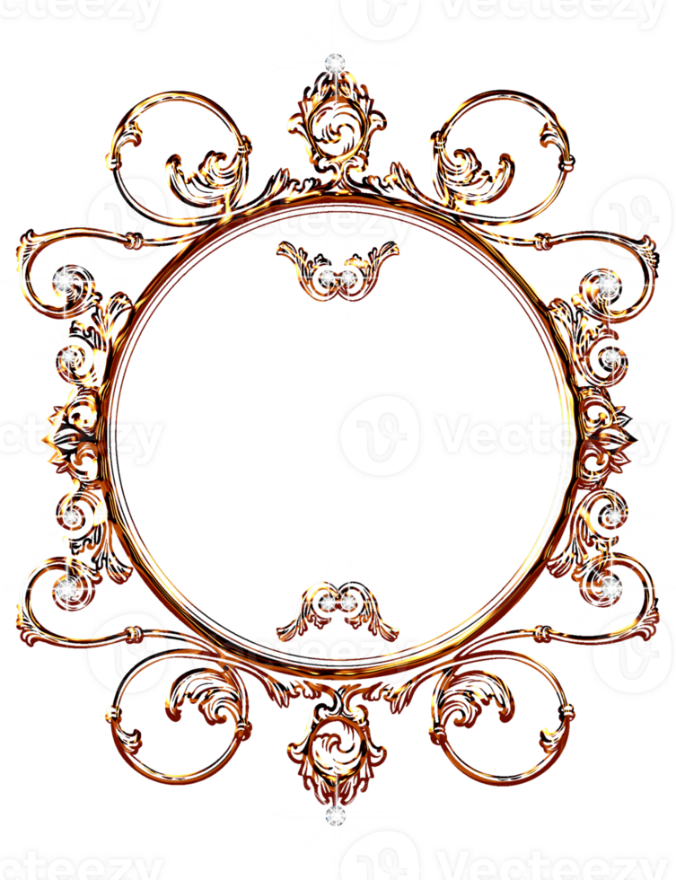 Jeweled golden frames png