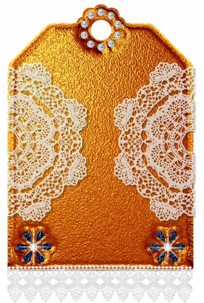 Jeweled golden tags png