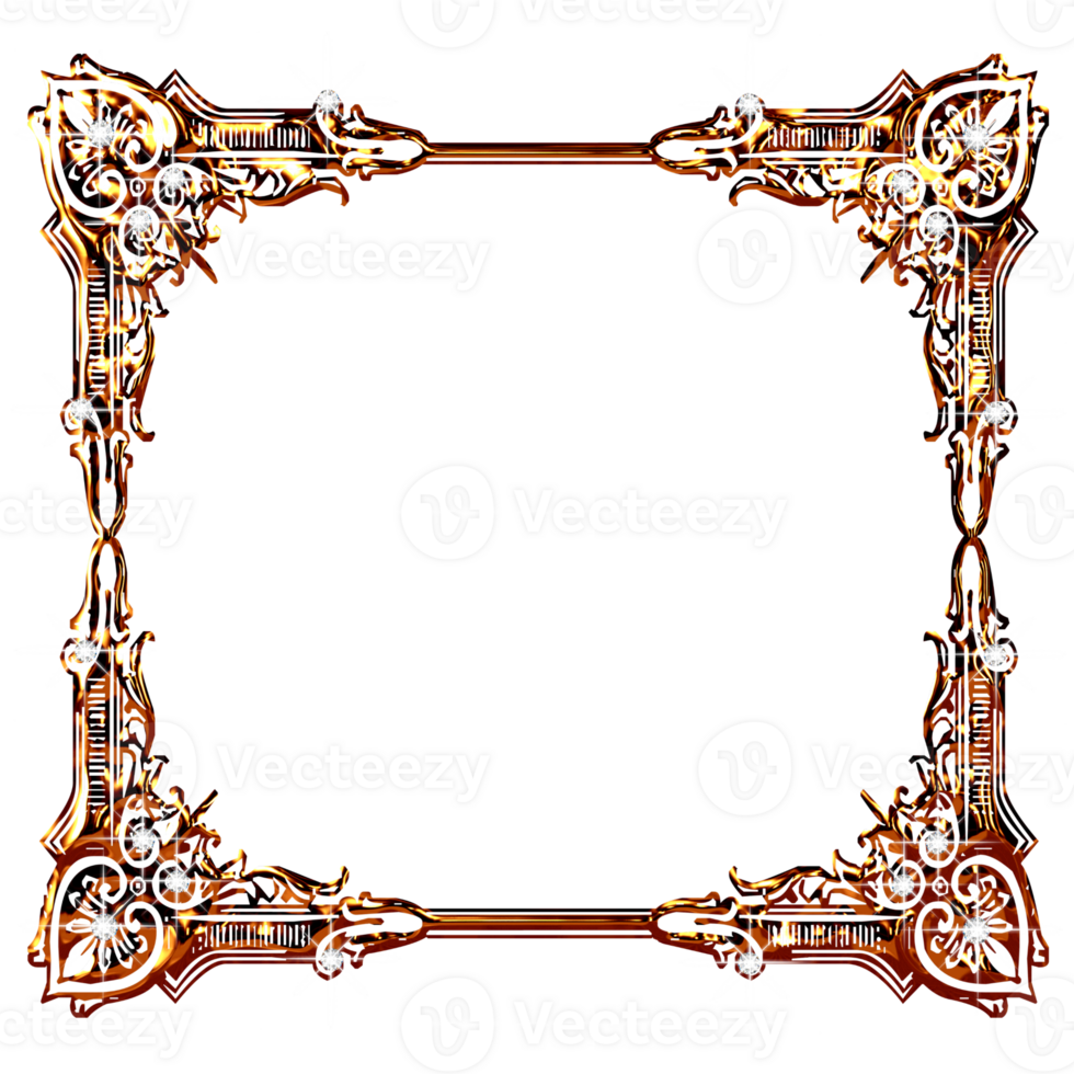 Jeweled golden frames png
