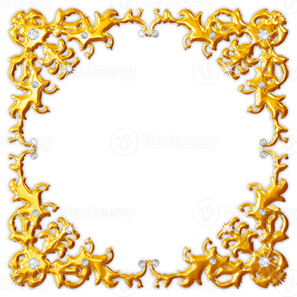 Jeweled golden frames png