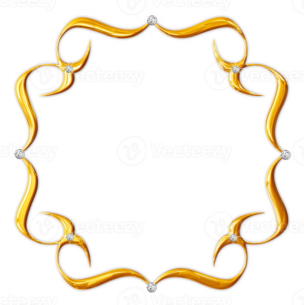 Jeweled golden frames png