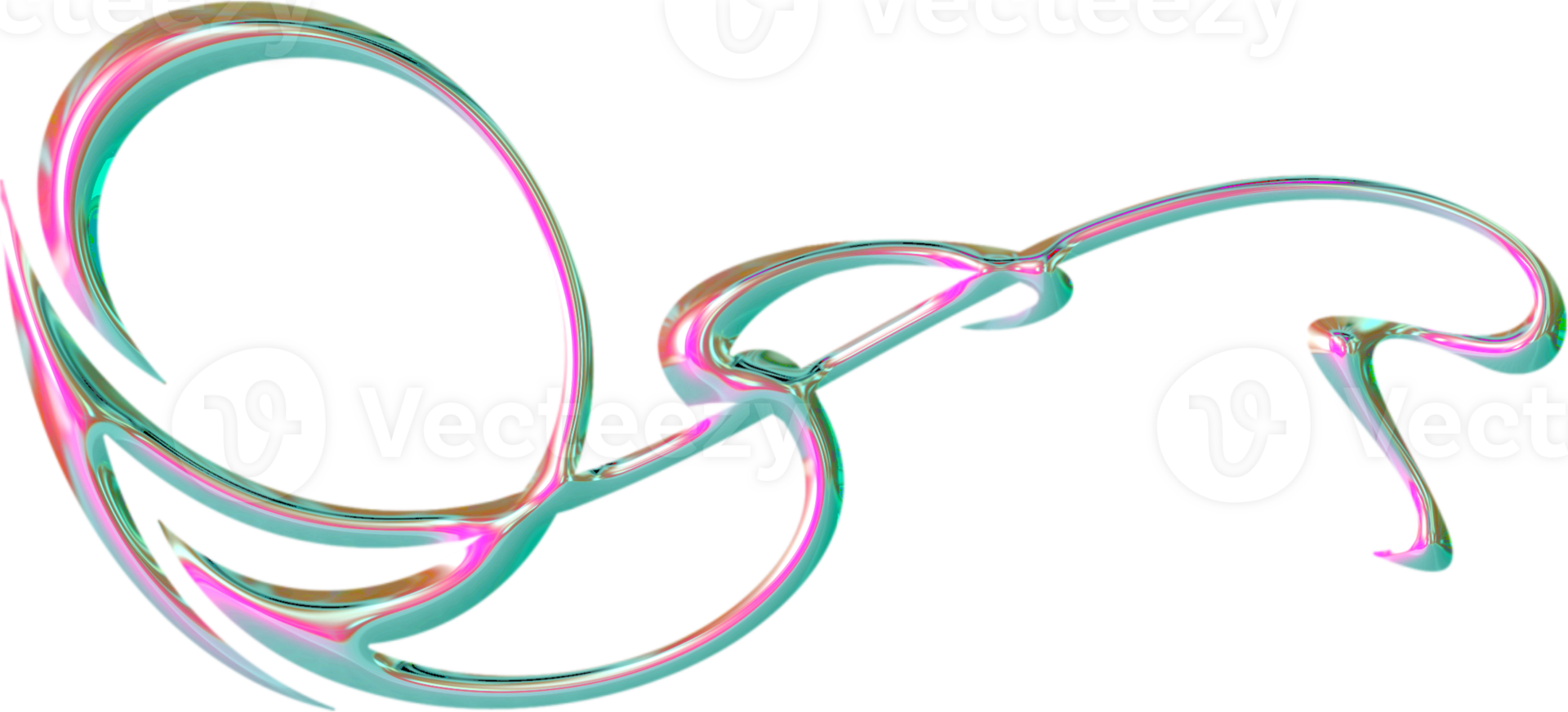 Iridescent doodle swirls png