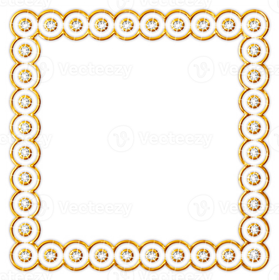 Jeweled golden frames png