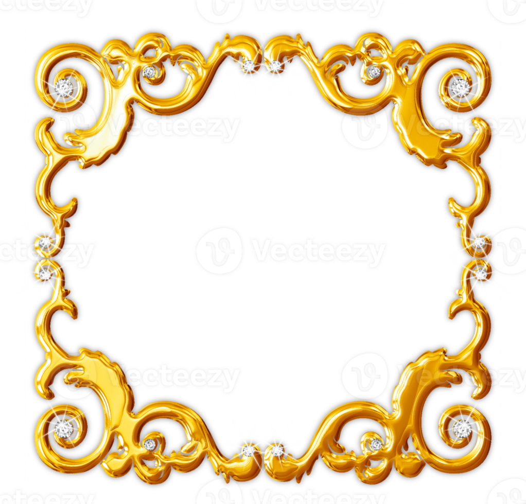 Jeweled golden frames png