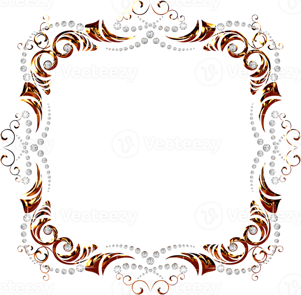 Jeweled golden frames png