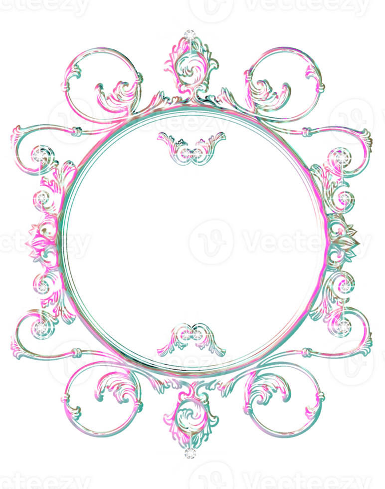 Jeweled iridescent frame png