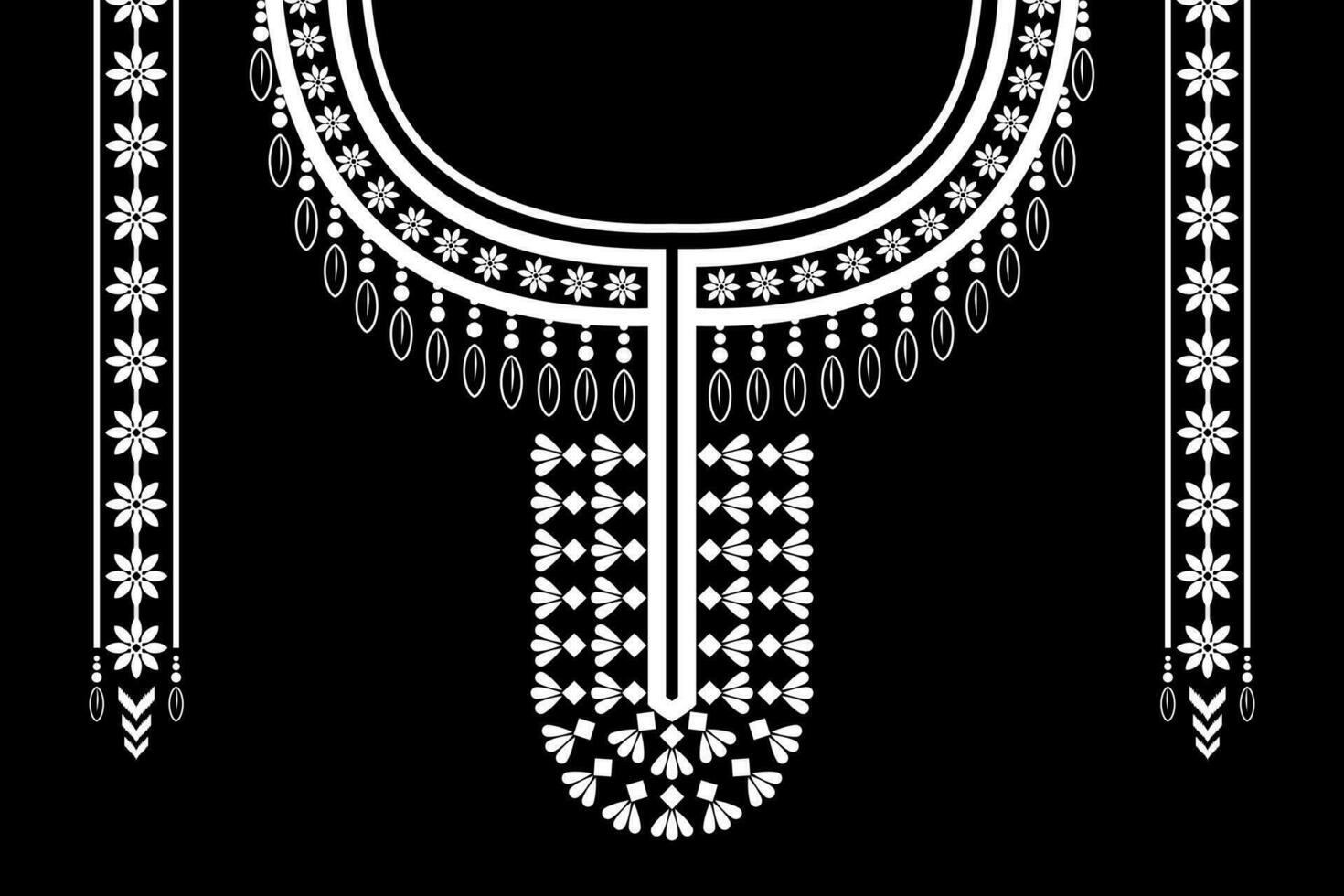 ethnic collar lace oriental pattern. Aztec style embroidery abstract vector illustration. Designs for fashion texture, textile, fabric, shirt, cloth