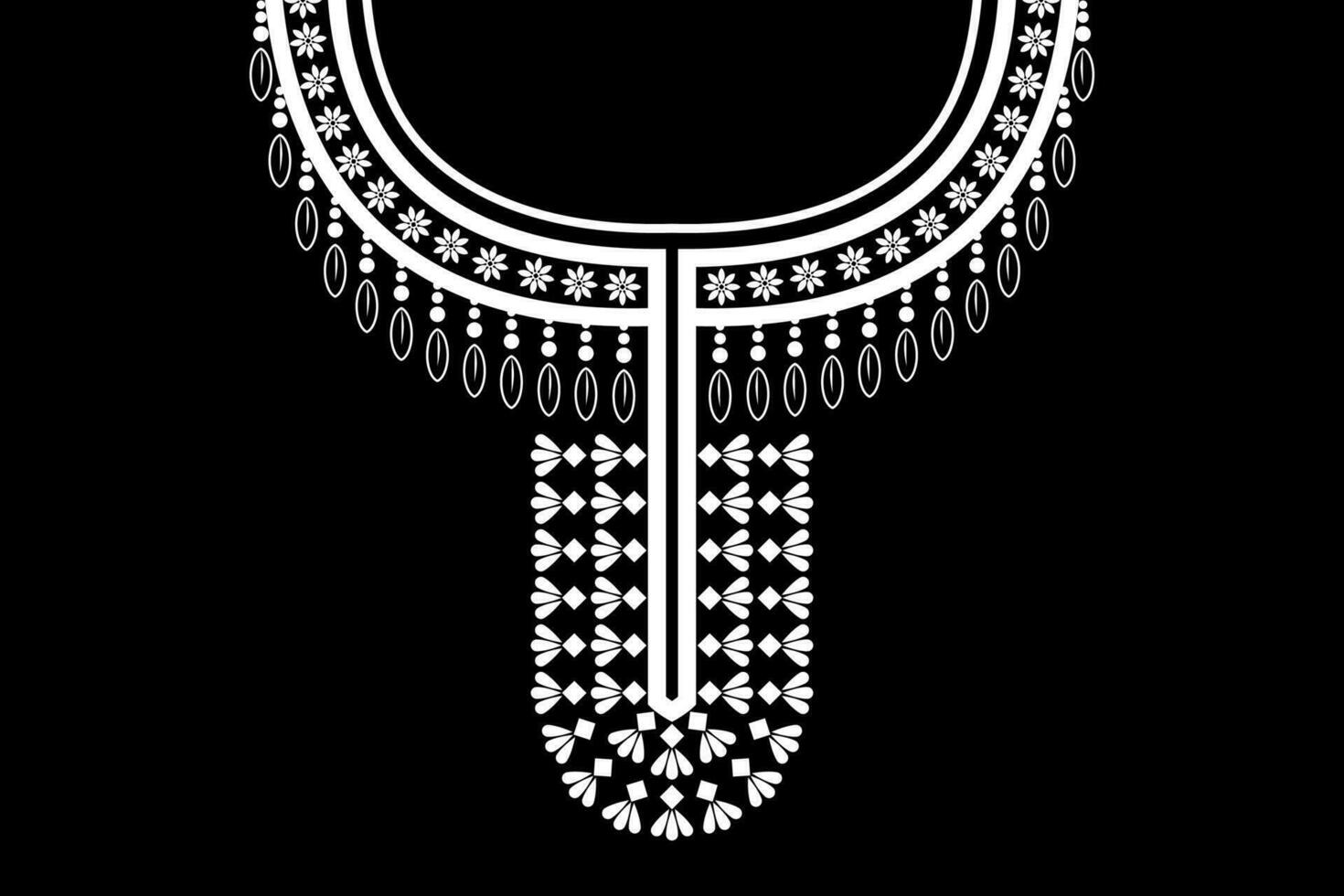 ethnic collar lace oriental pattern. Aztec style embroidery abstract vector illustration. Designs for fashion texture, textile, fabric, shirt, cloth