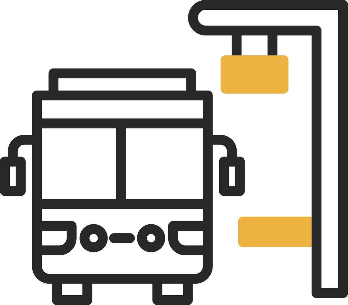 Bus Stop Vector Icon Design