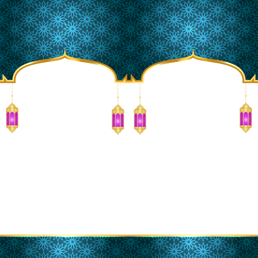 Arabic islamic frame ramadan kareem arch golden luxury ornamental pattern background for eid mubarak png
