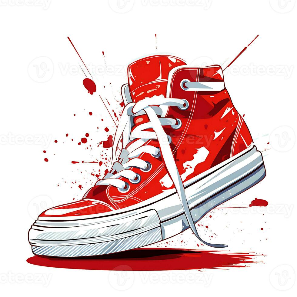 Best Painting a soccer shoe with a red and white design Generative by Ai photo