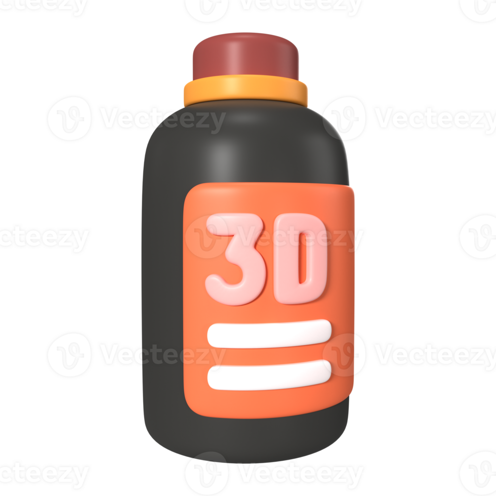 Resin Bottle 3D Illustration Icon png