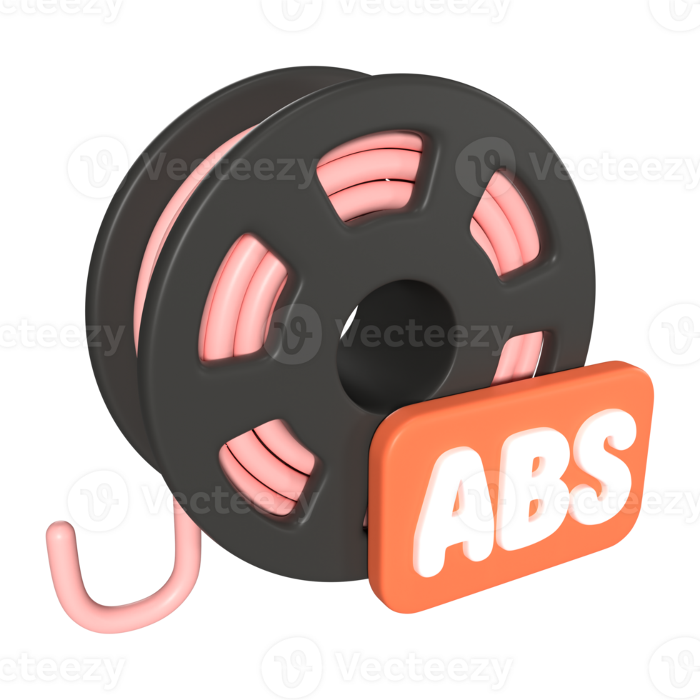 ABS Filament Spool 3D Illustration Icon png