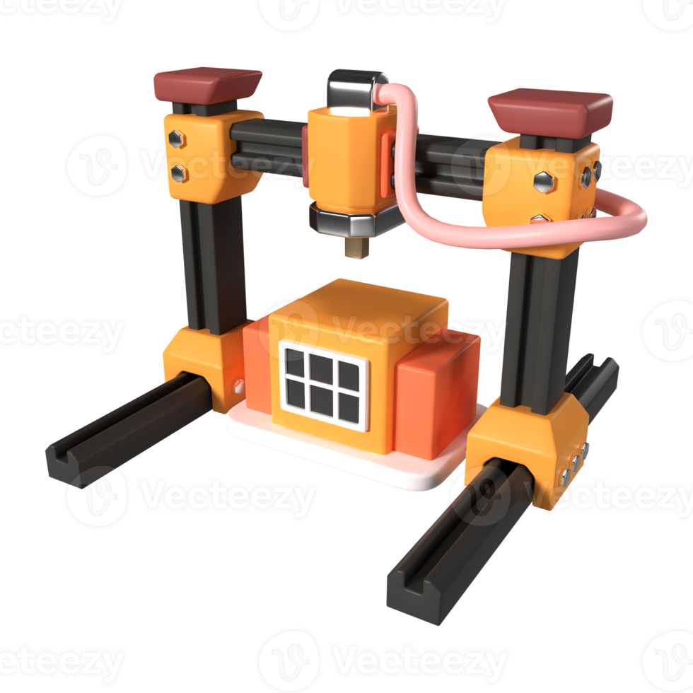 Architecture 3D Printer 3D Illustration Icon png