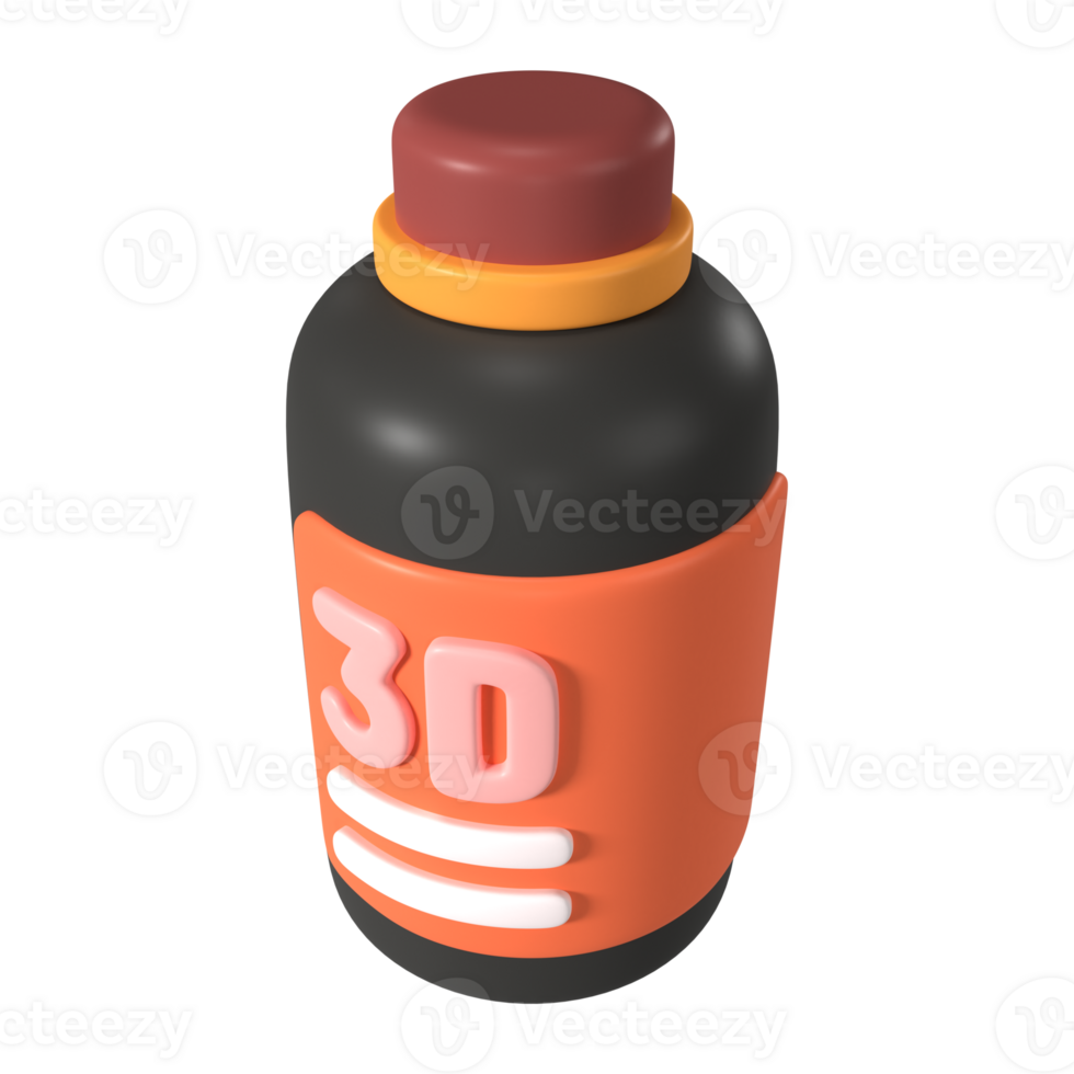 Resin Bottle 3D Illustration Icon png