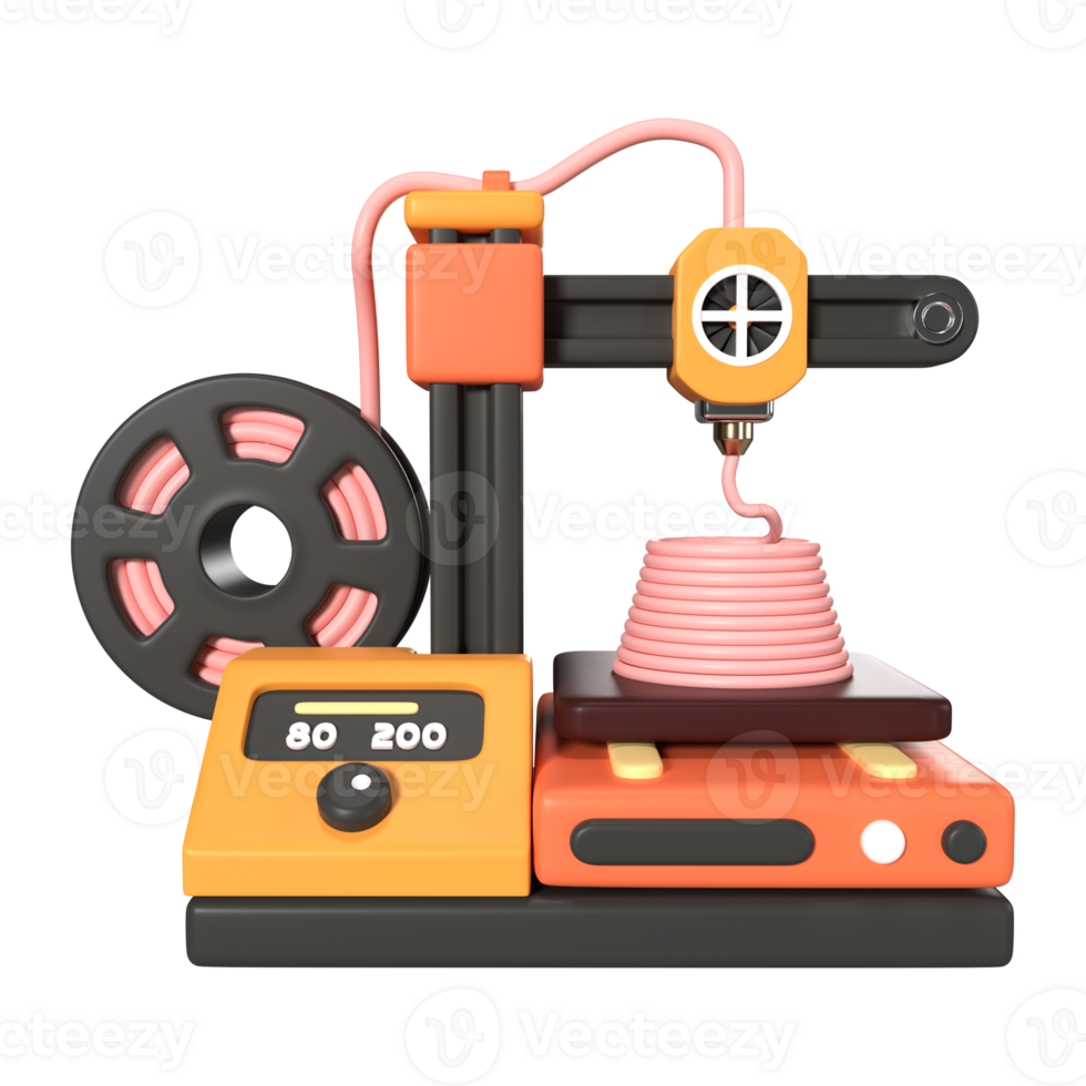 FDM Mini 3D Printer 3D Illustration Icon png