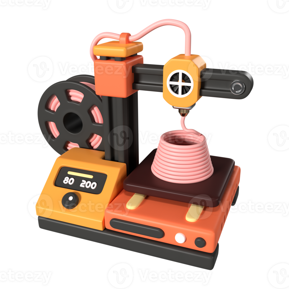 FDM Mini 3D Printer 3D Illustration Icon png