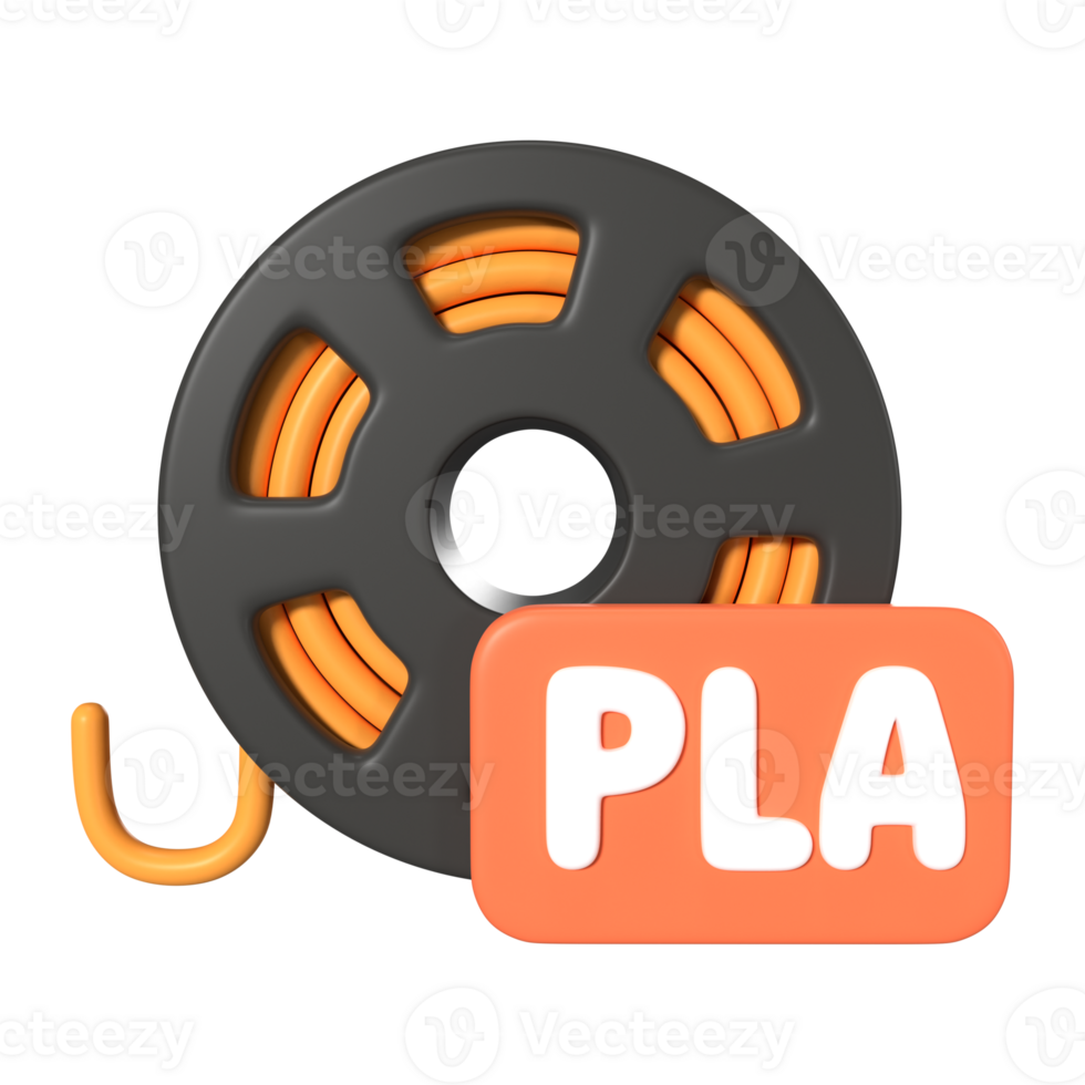 PLA Filament Spool 3D Illustration Icon png