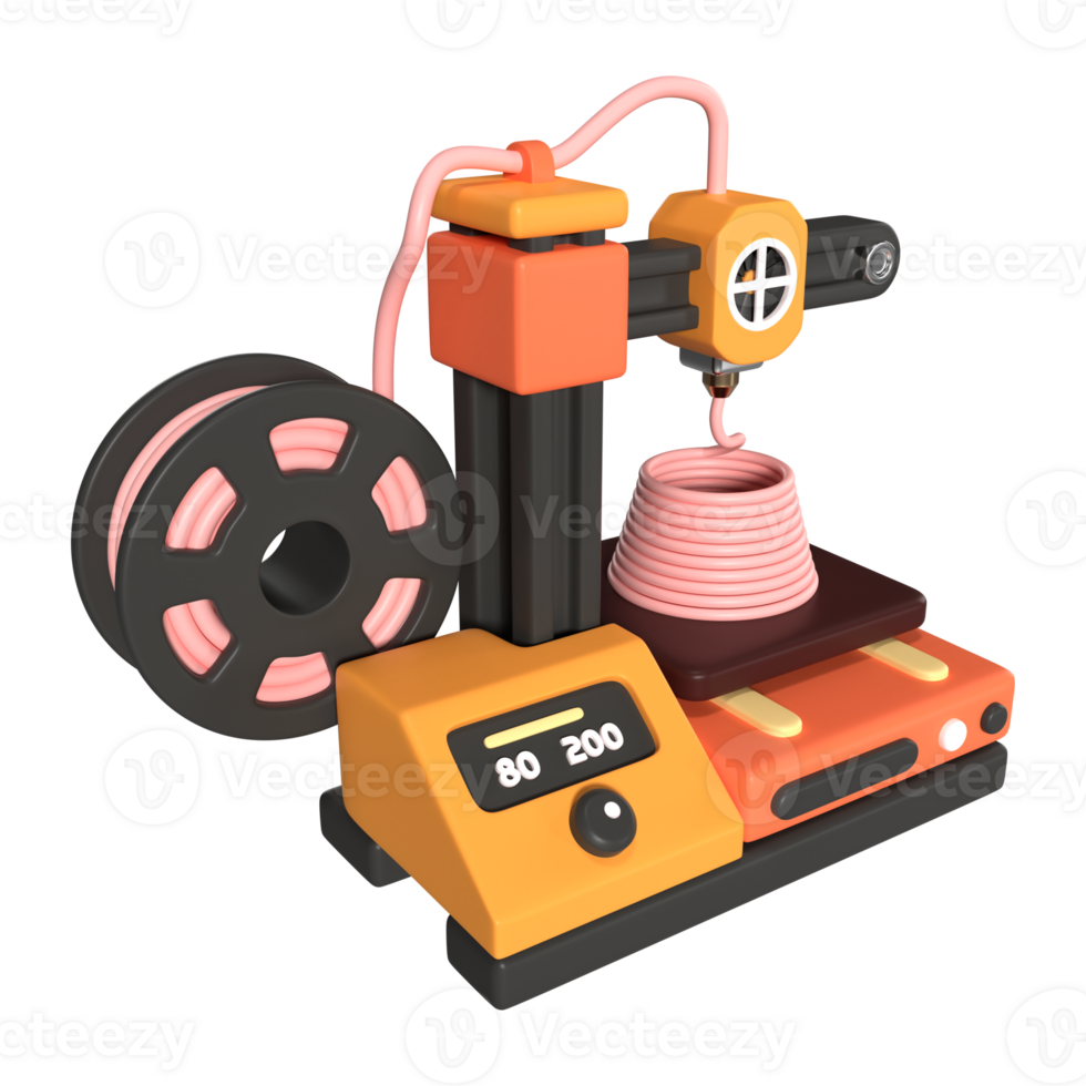 FDM Mini 3D Printer 3D Illustration Icon png