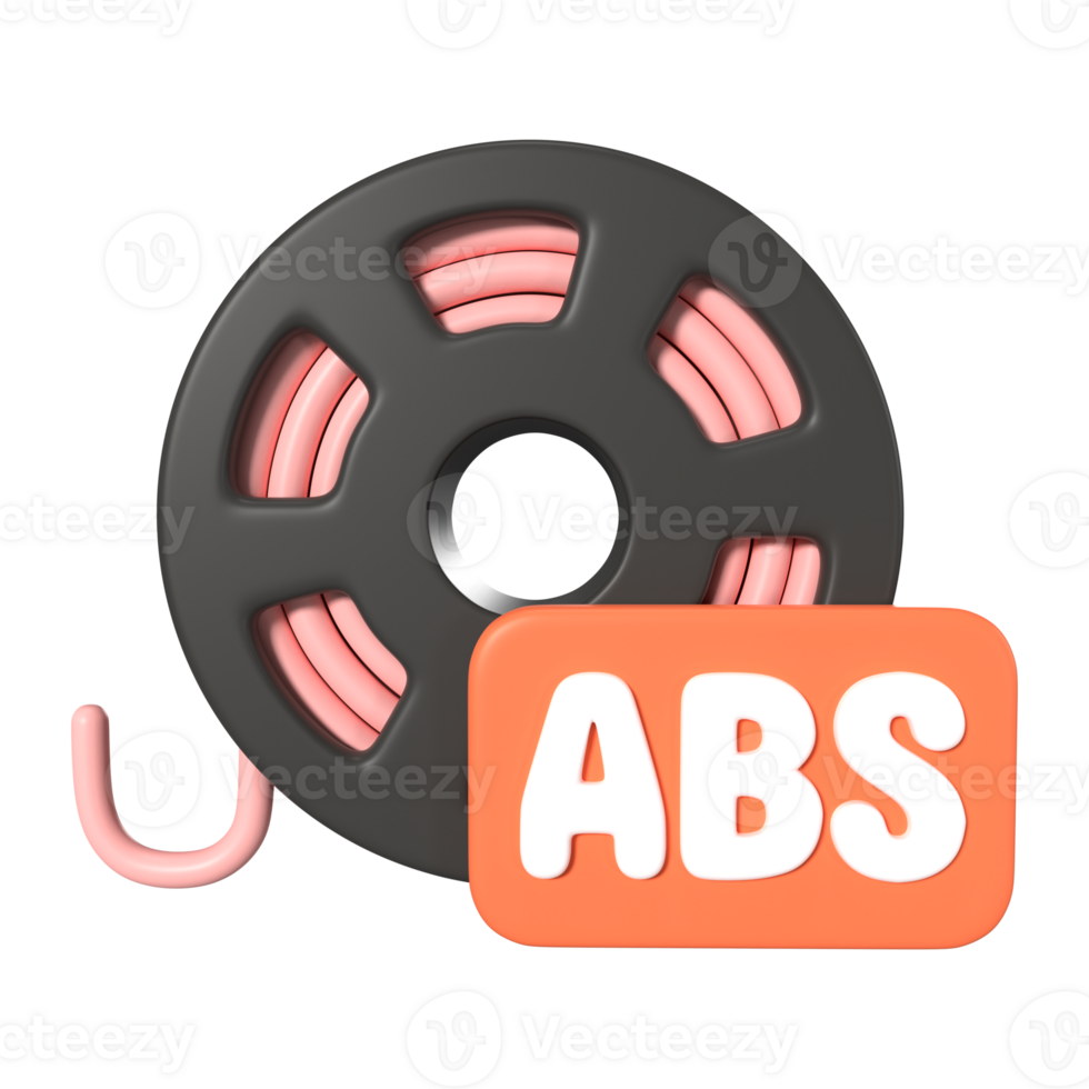 ABS Filament Spool 3D Illustration Icon png