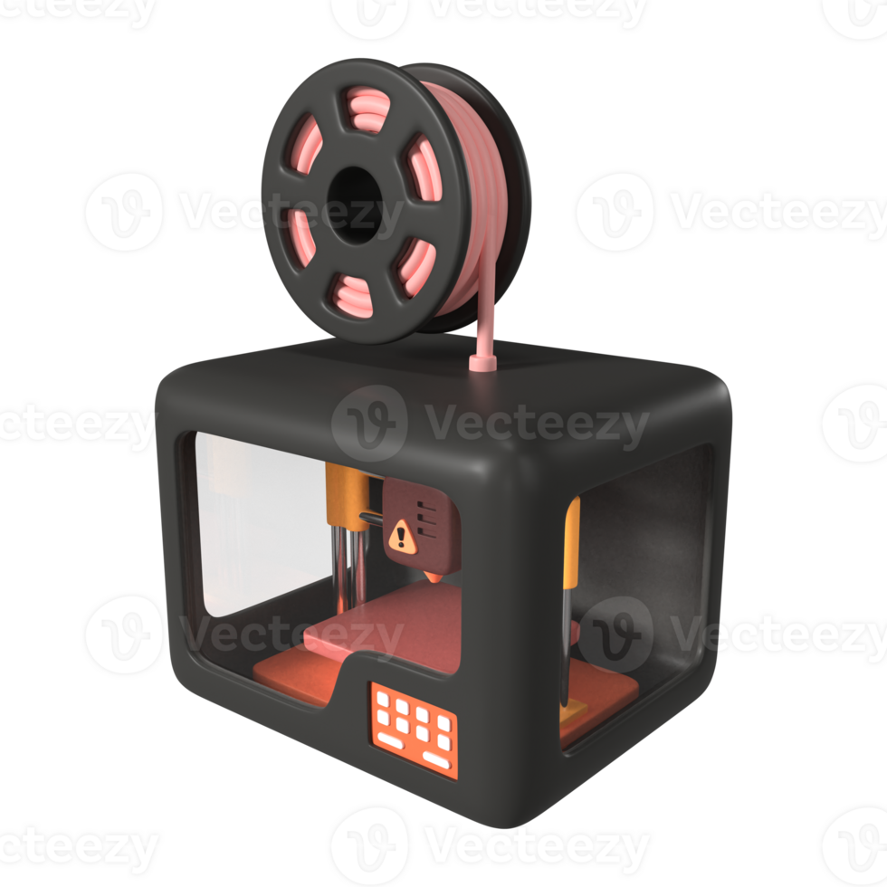 Enclosed 3D Printer 3D Illustration Icon png