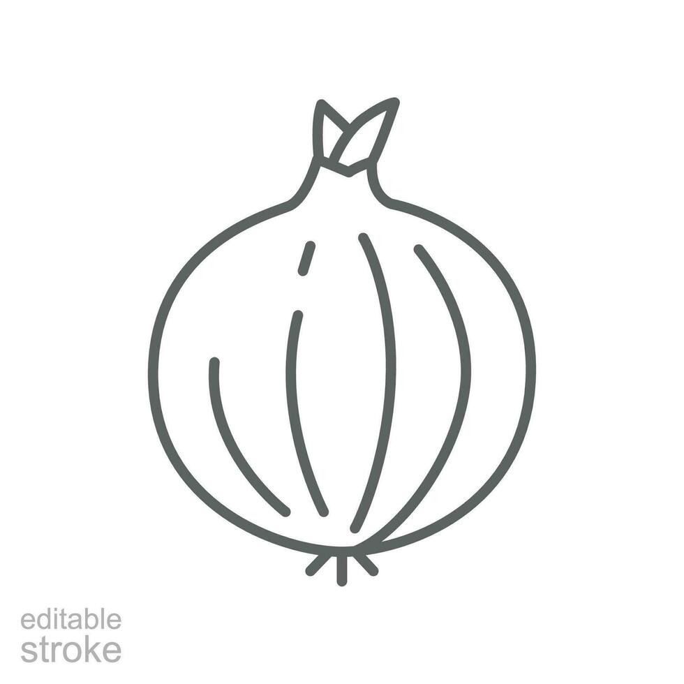 Fresh onion spieces icon, outline style vegetable for graphic and web design collection logo. Outline style Vector illustration. Design on white background EPS 10