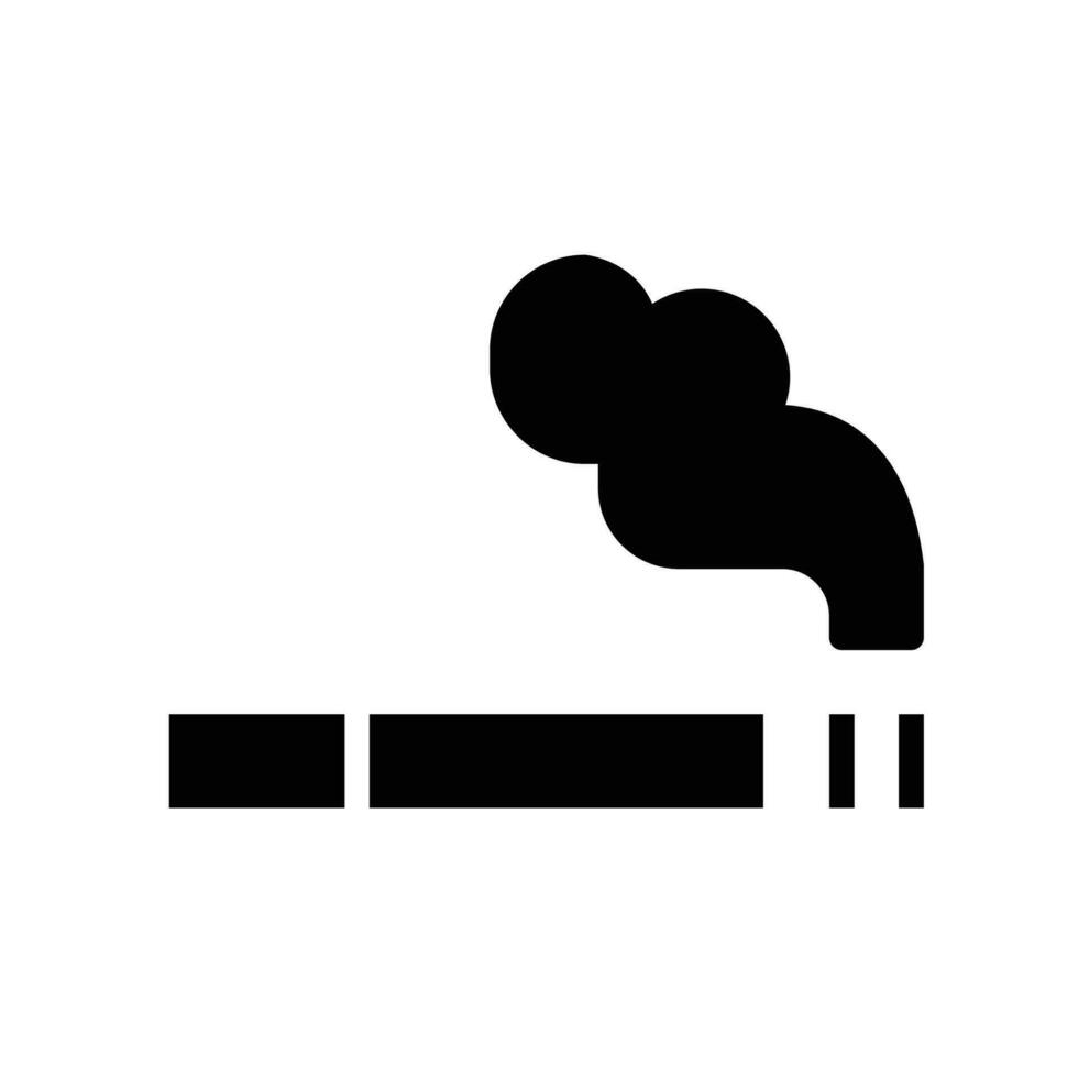 smoking icon solid style. Cigarette  for smoke area ban logo. tobacco and cigar is allowed zone warning. Vector illustration. design on white background. EPS 10