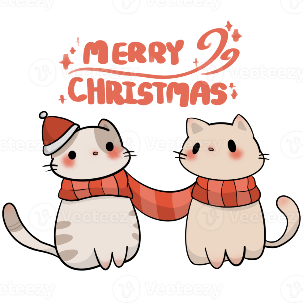 Merry Christmas's cat so cute png