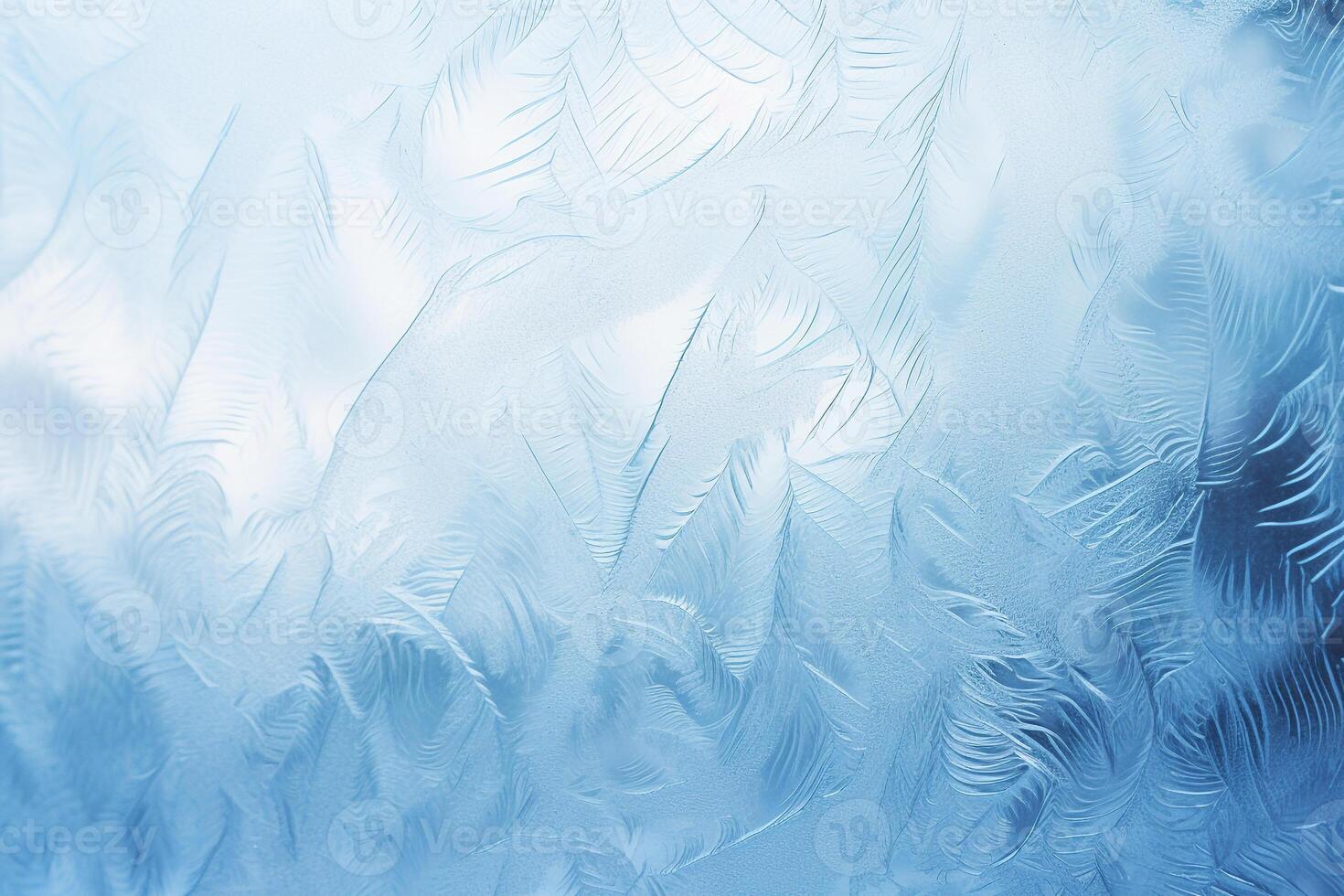 Frost Patterns on a Window Depicting Ice Crystals, Conveying a Winter Feel, Perfect for Holiday Greetings photo