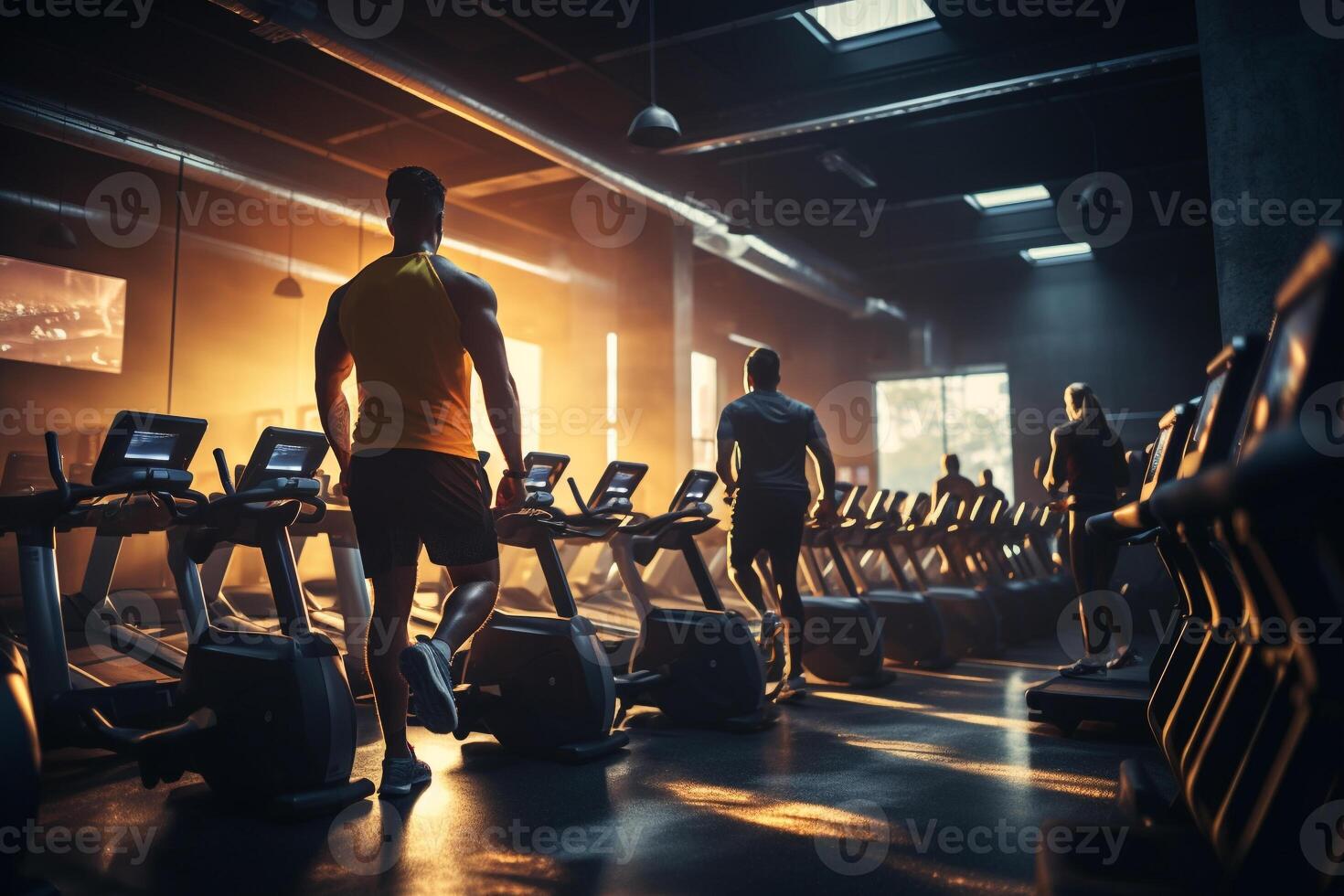 High-Intensity Teamwork - A Modern Gym Workout Session photo