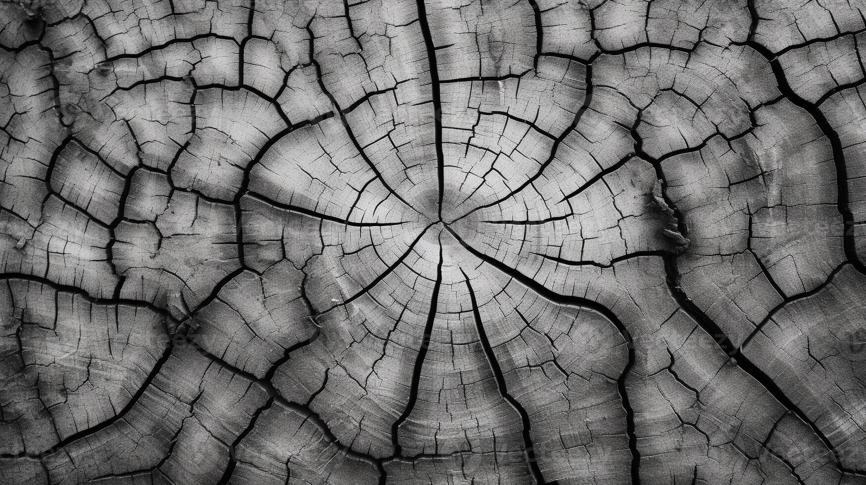 Detailed Texture of Tree Bark in Monochrome with an Organic Feel, Ideal for Environmental Campaigns AI Generative photo