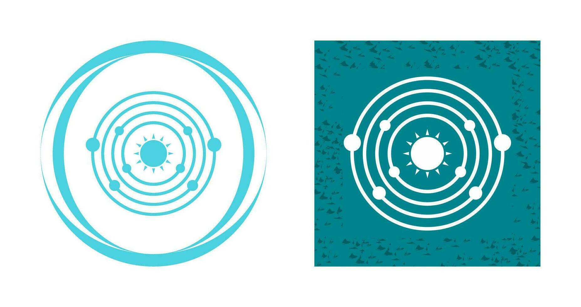 Planets Orbitting Sun Vector Icon