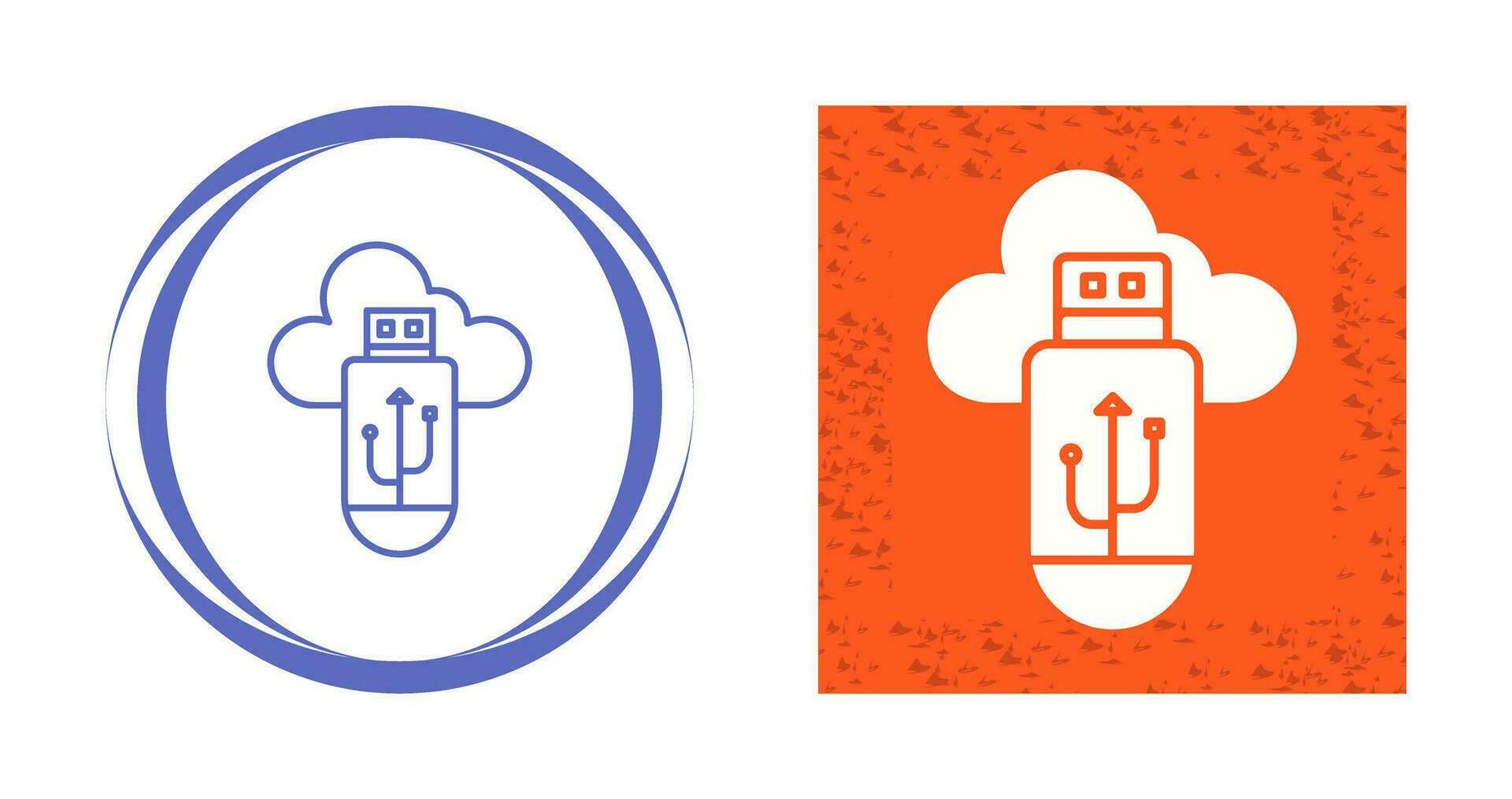 icono de vector de nube usb