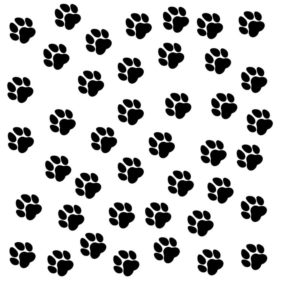 Animal paws pattern on white background vector