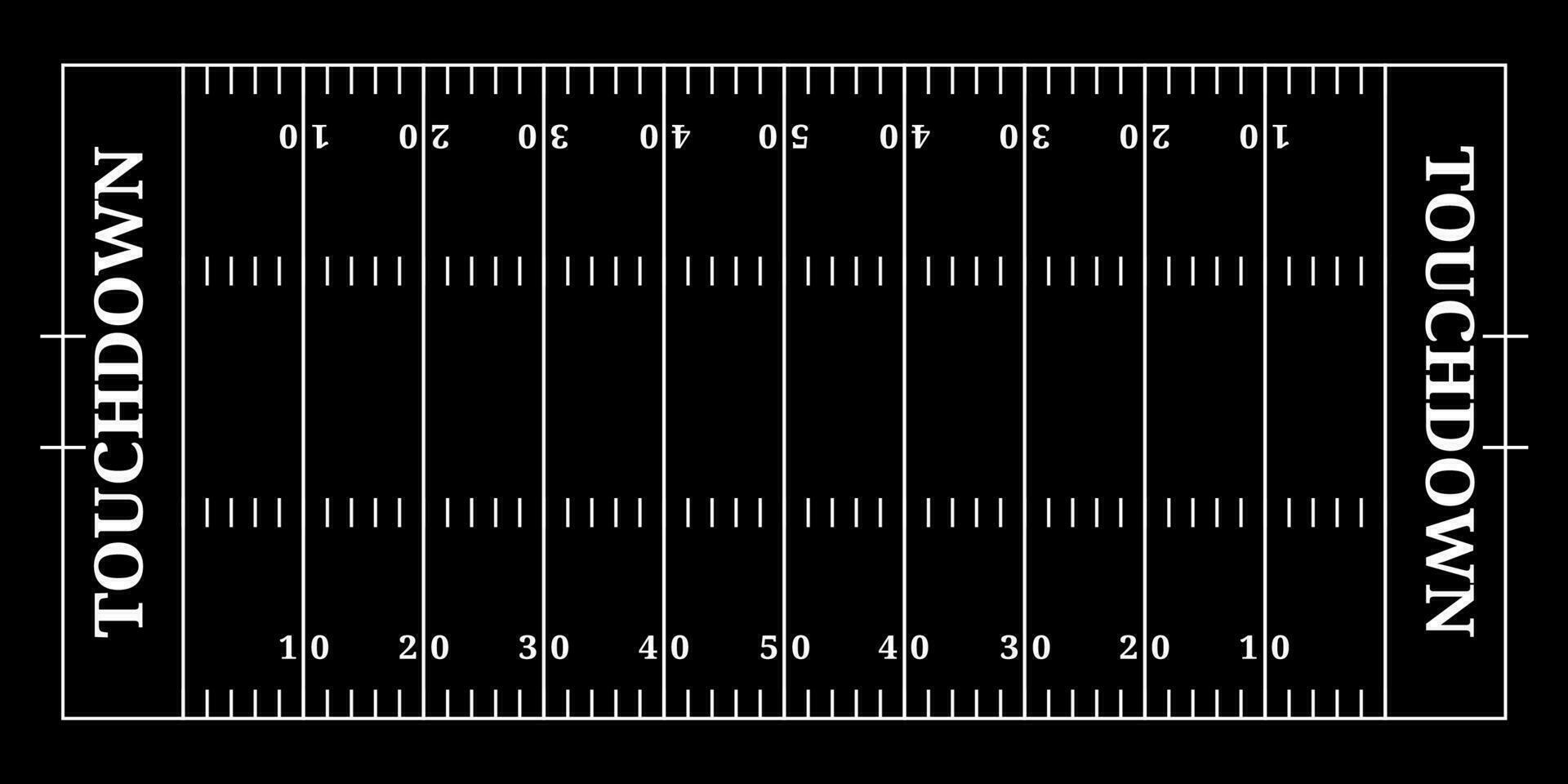 Board American football field black, top view vector