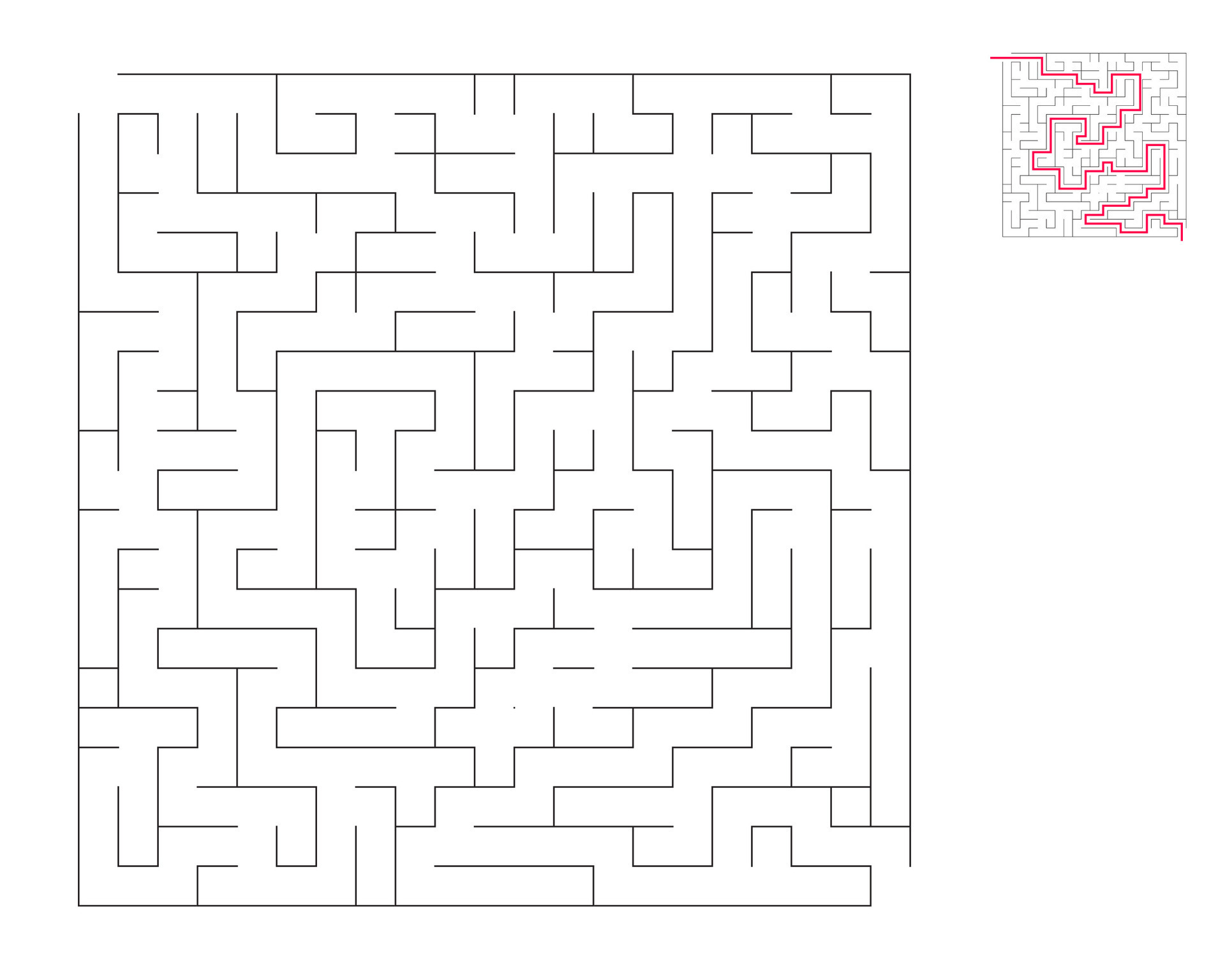Square maze, logic game with labyrinths. maze game. A maze with answers