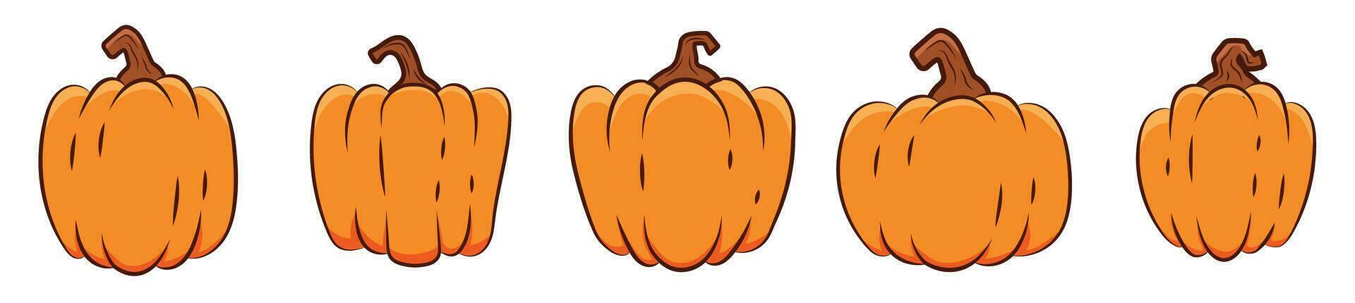 pumpkin icon vector bundle autumn season