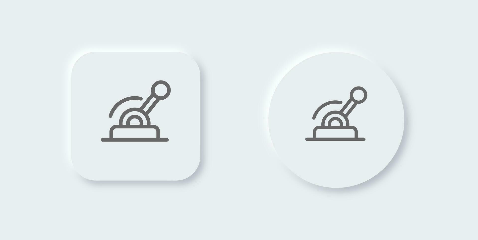 Lever line icon in neomorphic design style. Stick signs vector illustration.