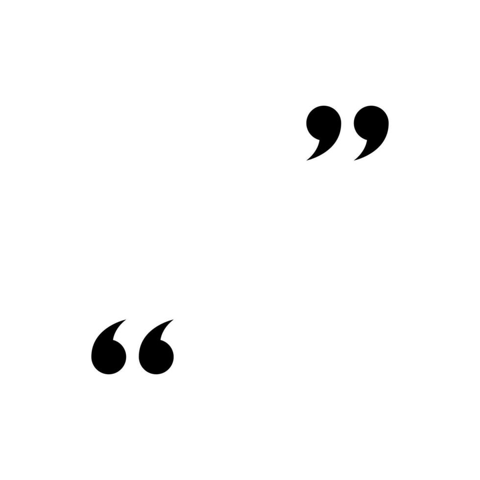 Quote sign, quotation mark icon vector isolated on white background