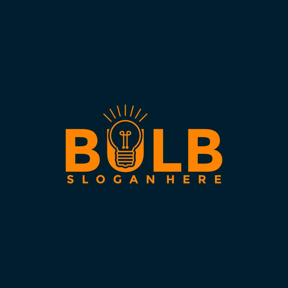 creative bulb logo design with line art style vector