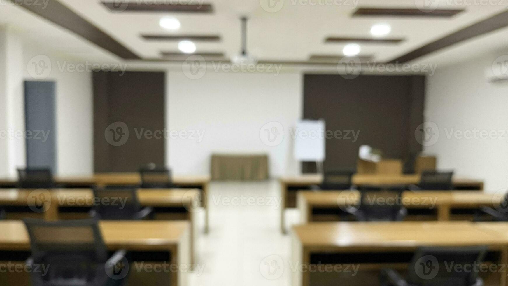 Blurred image of meeting room in the modern office, ideal for presentation background photo