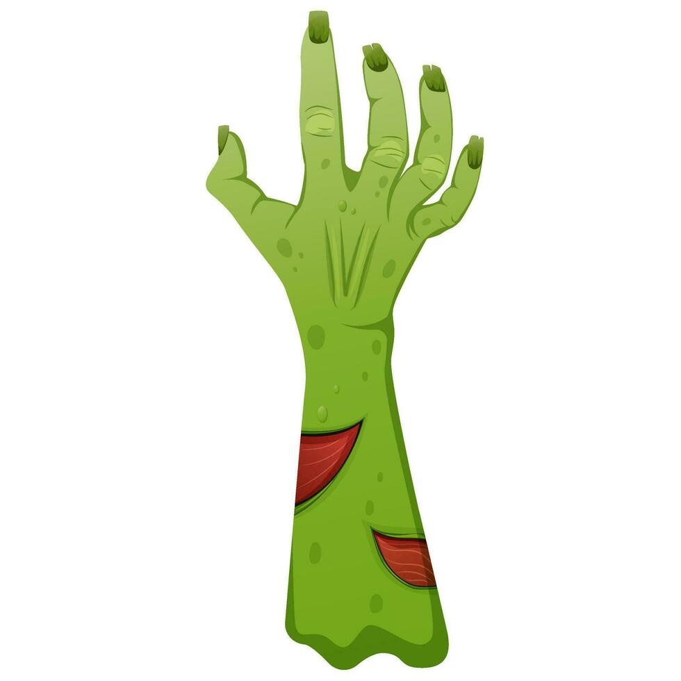 Creepy dead man zombie hand vector