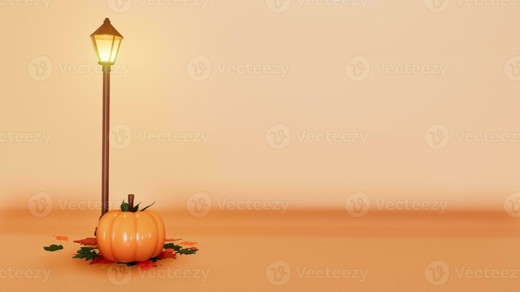 Autumn background with 3d rendered for product advertising photo