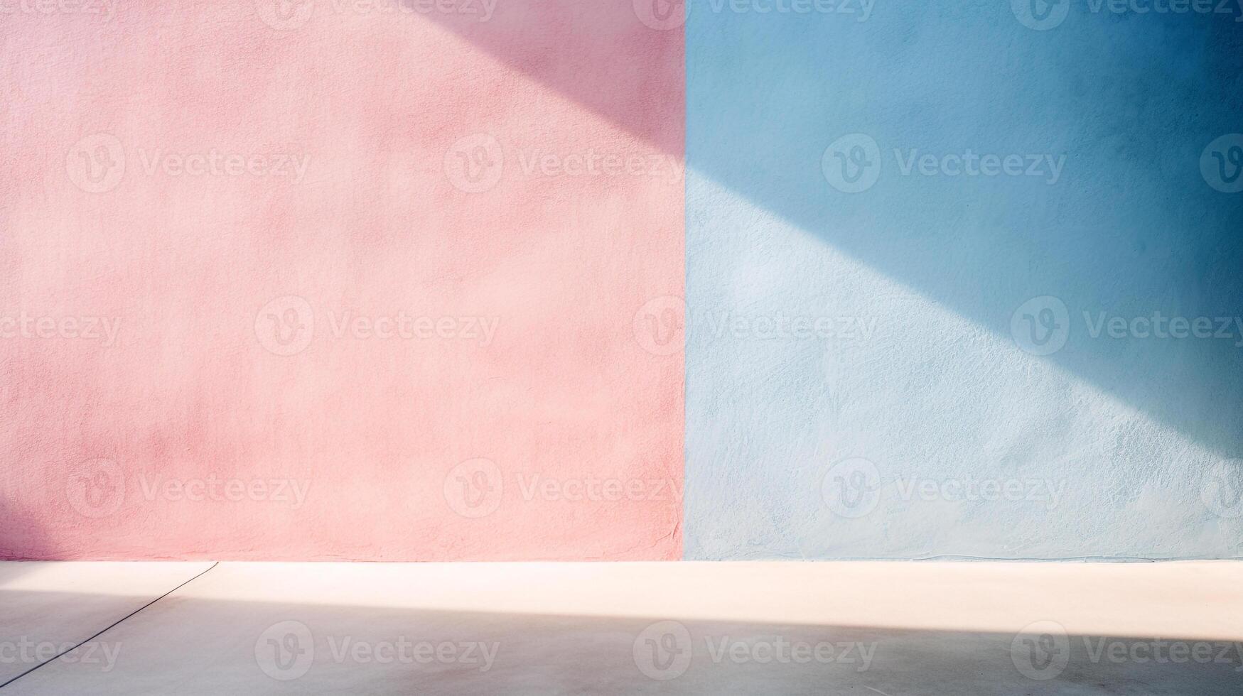 Abstract Gradient Wall in Pastel Pink and Blue with Ample Space for Text and Design Elements photo