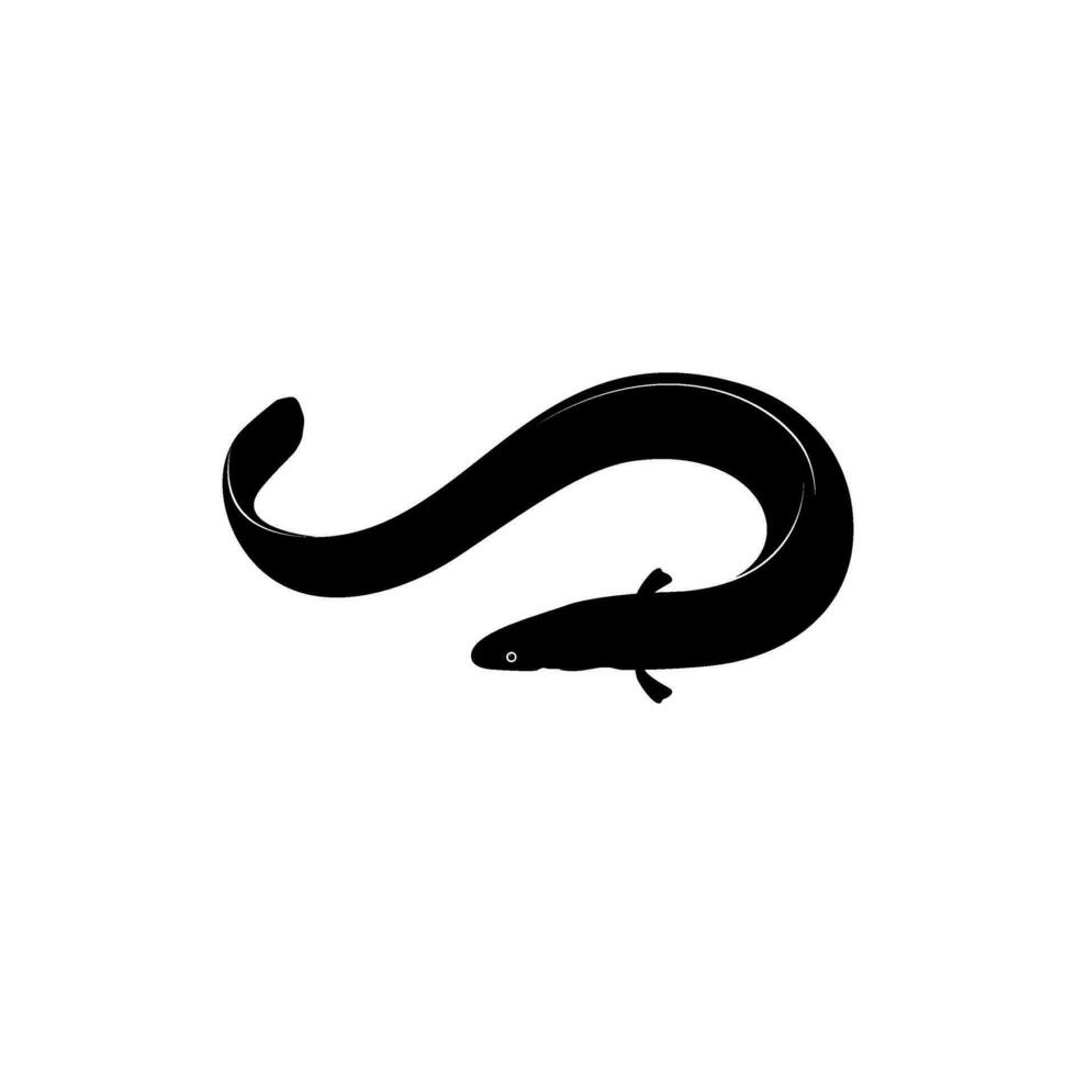 Eel Silhouette for Logo Gram, Art Illustration, Pictogram, Website, Apps and or Graphic Design Element. Vector Illustration